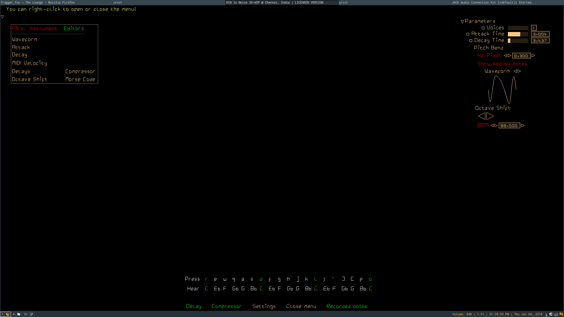 DIN running on TrueOS