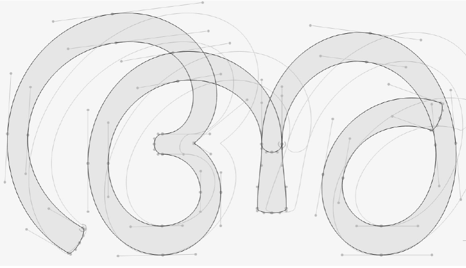 അ in malayalam, real glyphs have curves ...